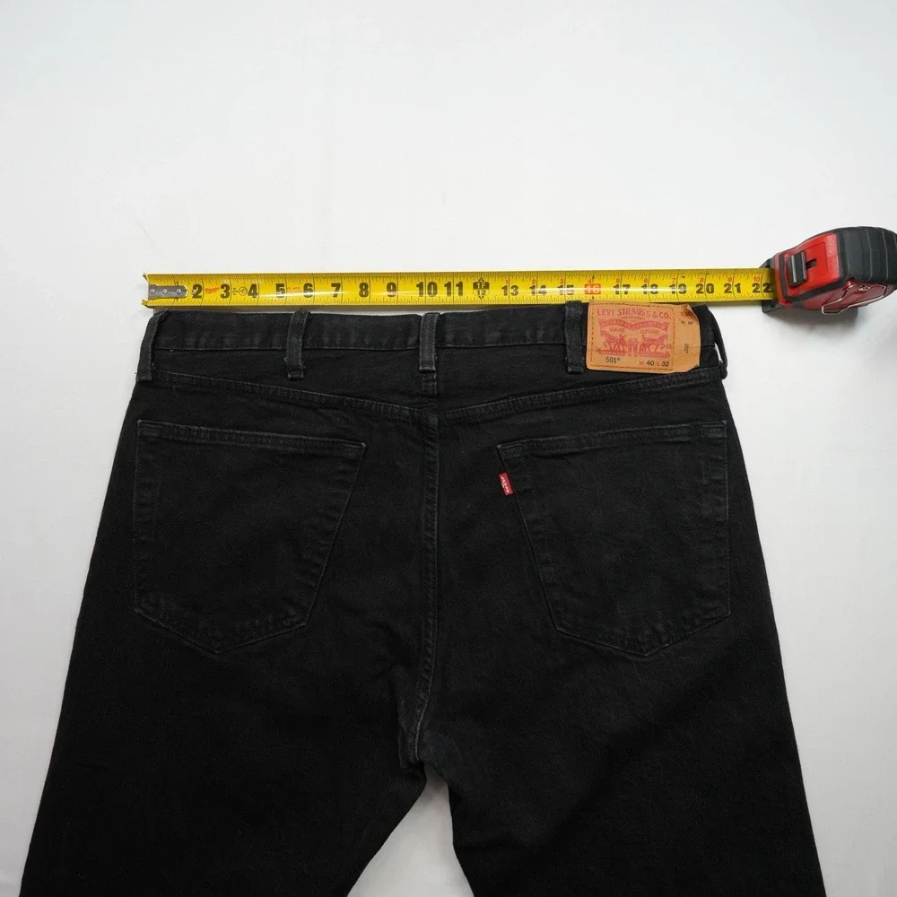 Levi's 501 Jeans Men's 40x31 Black Denim Straight Leg‎ Button-Fly Red Tab Modern